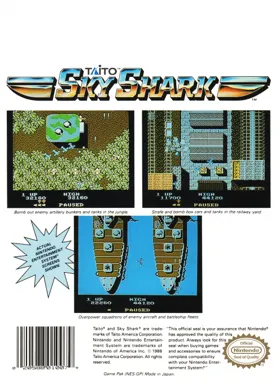 Sky Shark (USA) box cover back